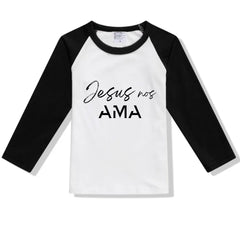 Jesus Loves Us Raglan Tee Y