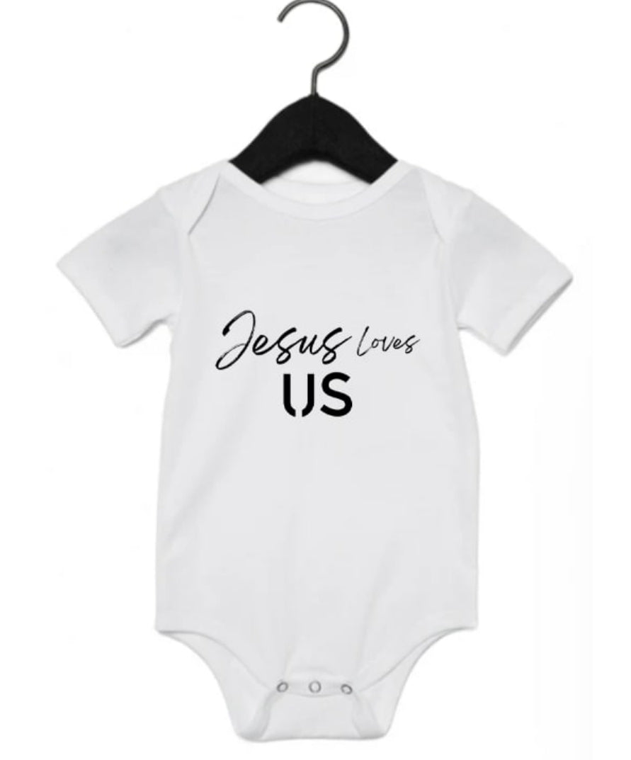 Jesus Loves Us  Onesie